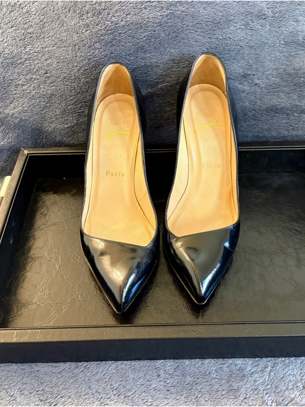 Christian Louboutin Black Patent Pointed-Toe Pumps - Classic Stiletto